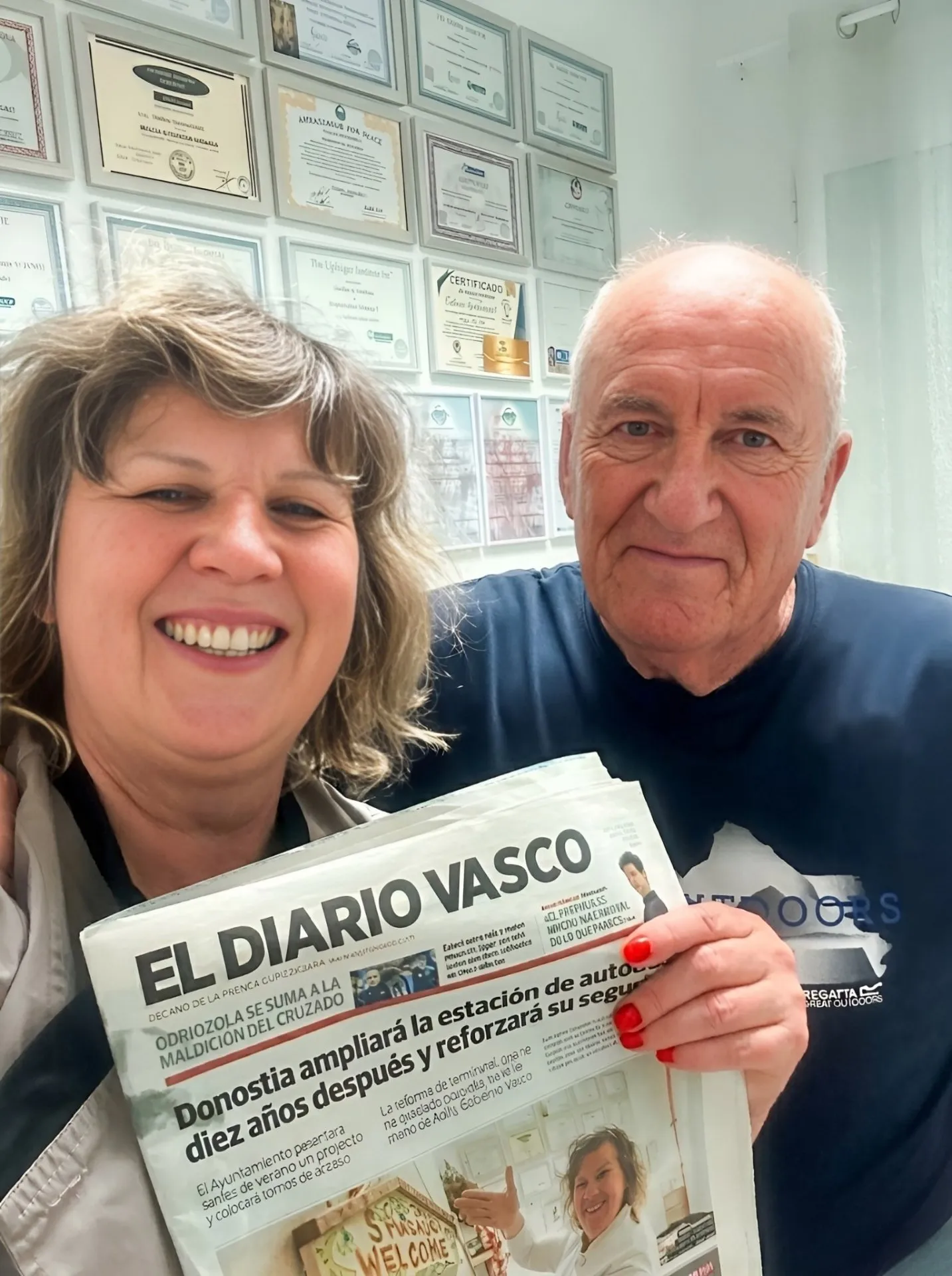 Svetlana Vinogradenko con El Diario Vasco, masajista reconocida en San Sebastián
